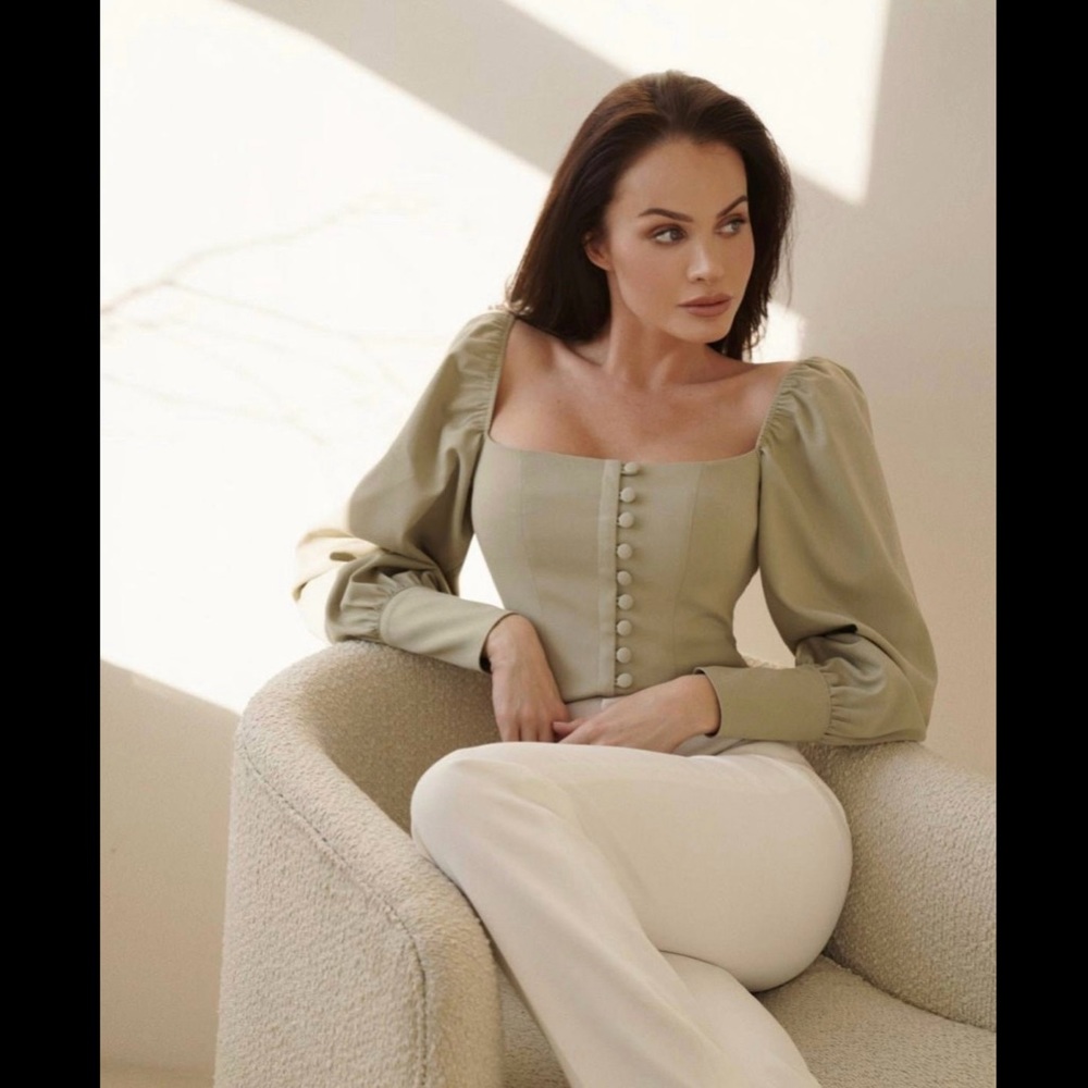 MANIC Sexy Tailored White Corset Blouse M FLL Revolve